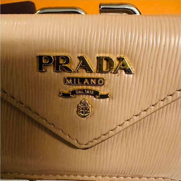 Prada Tan Micro wallet with gold hardware - Picture 2 of 8